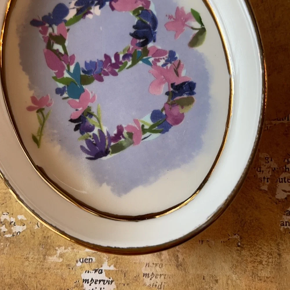 Anthropologie Kiana Mosley Monogram Trinket Dish